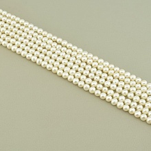 картинка Нитка из Жемчуга, белая, без замка 36 см 6.5 мм от магазина Wolves