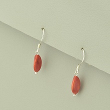 картинка Серьги 'SUNSTONES' Коралл Серебро(925) от магазина Wolves
