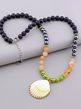 картинка Бусы Шунгит Ракушка Агат 45 см от магазина Wolves