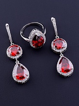 картинка Комплект Фианит (родий) от магазина Wolves