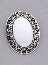 картинка Брошь Перламутр 45x25мм от магазина Wolves