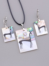 картинка Подвеска+Серьги Галиотис Перламутр 45 см от магазина Wolves