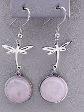 картинка Серьги 'Stainless Steel' Розовый кварц от магазина Wolves