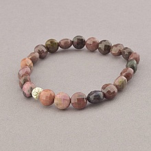 картинка Браслет из родонита со вставкой из серебра (990) от магазина Wolves