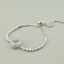 картинка Браслет 'Saiya' Фианит 17 см (родий) от магазина Wolves