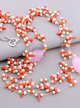 картинка Бусы Коралл Жемчуг Розовый кварц 70 см от магазина Wolves