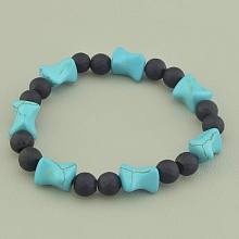 картинка Браслет 'SUNSTONES' Шунгит Бирюза 17 см от магазина Wolves