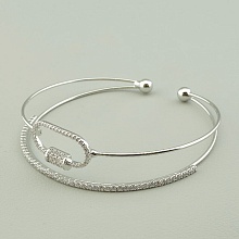 картинка Браслет 'Saiya' Фианит 17 см (родий) от магазина Wolves