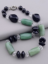 картинка Бусы Нефрит Агат Чешский хрусталь 50 см от магазина Wolves