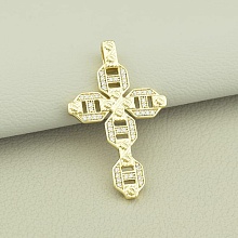 картинка Крестик 'XUPING' Фианит (позолота 18к (лимонная)) от магазина Wolves