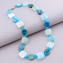 картинка Бусы 'SUNSTONES' Аквамарин Апатит Ларимар 52 см от магазина Wolves