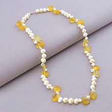 картинка Бусы 'SUNSTONES' Жемчуг Серебро(925) 51 см от магазина Wolves