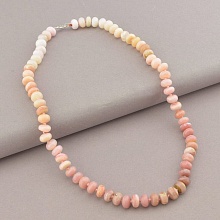 картинка Бусы розовые из опала и с серебряным замком (925) от магазина Wolves