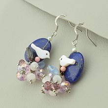 картинка Серьги 'Hand Made' Лазурит Бижутерный сплав от магазина Wolves