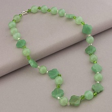 картинка Бусы 'SUNSTONES' Нефрит Чешский хрусталь Бисер 52 см от магазина Wolves