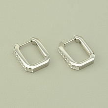 картинка Серьги 'Stainless Steel' Фианит (родий) от магазина Wolves