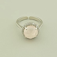 картинка Кольцо Розовый кварц Фианит от магазина Wolves