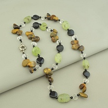 картинка Бусы Тигровый глаз Флюорит Агат 70 см от магазина Wolves
