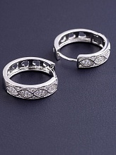 картинка Серьги 'Pataya' Фианит (родий) от магазина Wolves