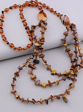 картинка Бусы Тигровый глаз Сердолик 76 см от магазина Wolves