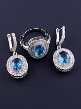 картинка Комплект Фианит (родий) от магазина Wolves