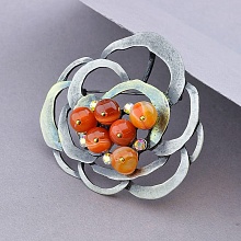 картинка Брошь Сердолик Сrystal 55х50мм от магазина Wolves