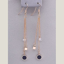 картинка Серьги стальные, позолоченные, с фианитом, петля 'XUPING' от магазина Wolves