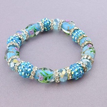 картинка Браслет Муранское стекло Сrystal 19 см от магазина Wolves