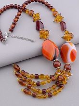 картинка Бусы Сердолик Чешский хрусталь 60 см от магазина Wolves