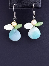 картинка Серьги 'Hand Made' Нефрит Бижутерный сплав5 9 г от магазина Wolves