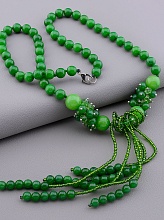 картинка Бусы Нефрит Чешский хрусталь 65 см от магазина Wolves