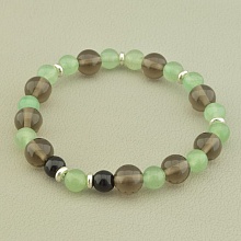 картинка Браслет на резинке из раухтопаза и нефрита от магазина Wolves