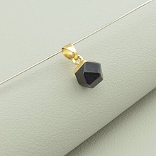 картинка Кулон с натуральным камнем Агат черный 12x8 мм от магазина Wolves