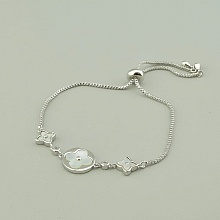 картинка Браслет 'Saiya' Эмаль 17 см (родий) от магазина Wolves