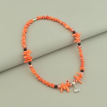 картинка Подвеска 'SUNSTONES' Коралл Чешский хрусталь 40 см от магазина Wolves