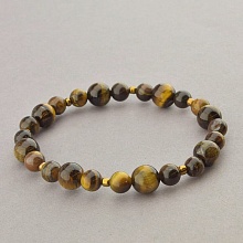 картинка Браслет 'SUNSTONES' Тигровый глаз Бисер 18 см от магазина Wolves