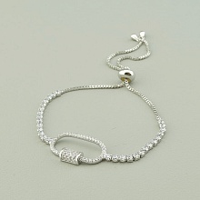 картинка Браслет 'Saiya' Фианит 17 см (родий) от магазина Wolves