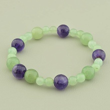 картинка Браслет 'SUNSTONES' Нефрит Аметист 17 см от магазина Wolves