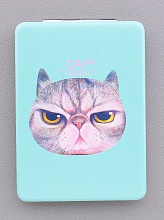 картинка Зеркальце карманное косметическое, бирюзовое от магазина Wolves