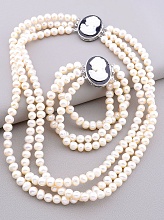 картинка Бусы+Браслет Жемчуг Перламутр 45 см от магазина Wolves