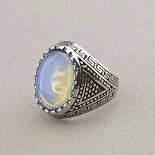 картинка Кольцо 'Stainless Steel' Лунный камень Медицинская сталь 316L от магазина Wolves