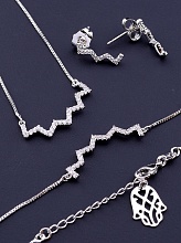 картинка Набор Подвеска+Кольцо+Серьги 'XUPING' Фианит 40 см (родий) от магазина Wolves