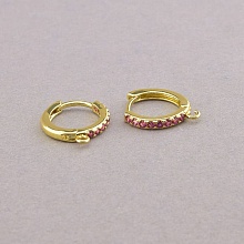 картинка Швензы с фианитом, розовые, пара, кольца 13х2 см от магазина Wolves