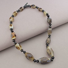 картинка Бусы Агат Чешский хрусталь 55 см от магазина Wolves