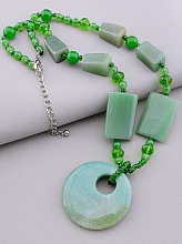 картинка Бусы 'SUNSTONES' Нефрит Чешский хрусталь 53 см от магазина Wolves