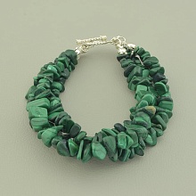 картинка Браслет 'SUNSTONES' Малахит Серебро(925) 17 см от магазина Wolves