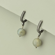 картинка Серьги 'SUNSTONES' Лабрадор  (хром) от магазина Wolves