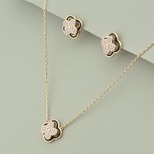 картинка Подвеска+Серьги 'Saiya' Фианит 41 см (позолота 18к (розовая)) от магазина Wolves