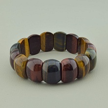 картинка Браслет из Тигрового глаза, Бычьего глаза, Соколиного глаза, коричневый на резинке  19 см от магазина Wolves