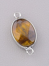 картинка Коннектор Тигровый глаз 18x13мм от магазина Wolves